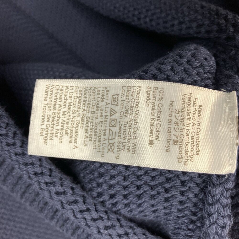 J Crew 1988 Rollneck Sweater Mens L Blue Cotton Cozy Preppy BW186 Needs Repair - Picture 10 of 12